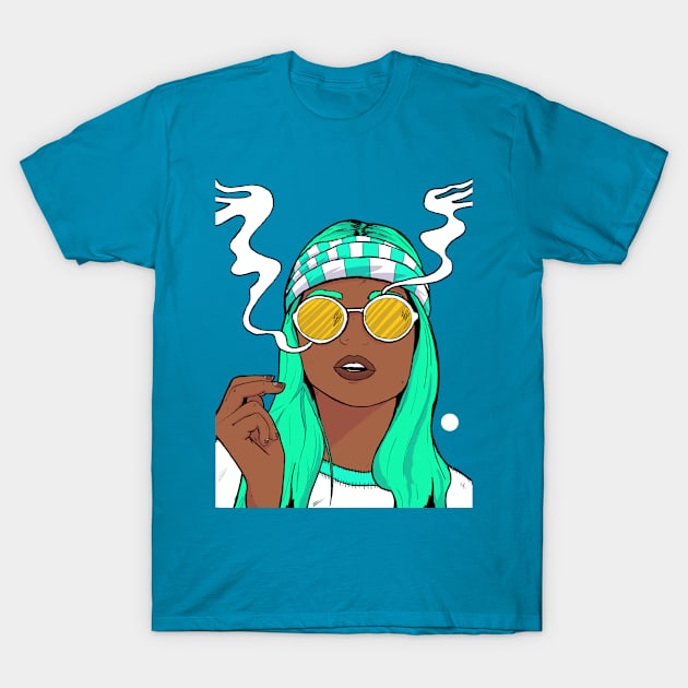 The Green Hair Girl T-Shirt by Swadeillustrations